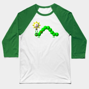 Cute Inchworm with an Idea Baseball T-Shirt